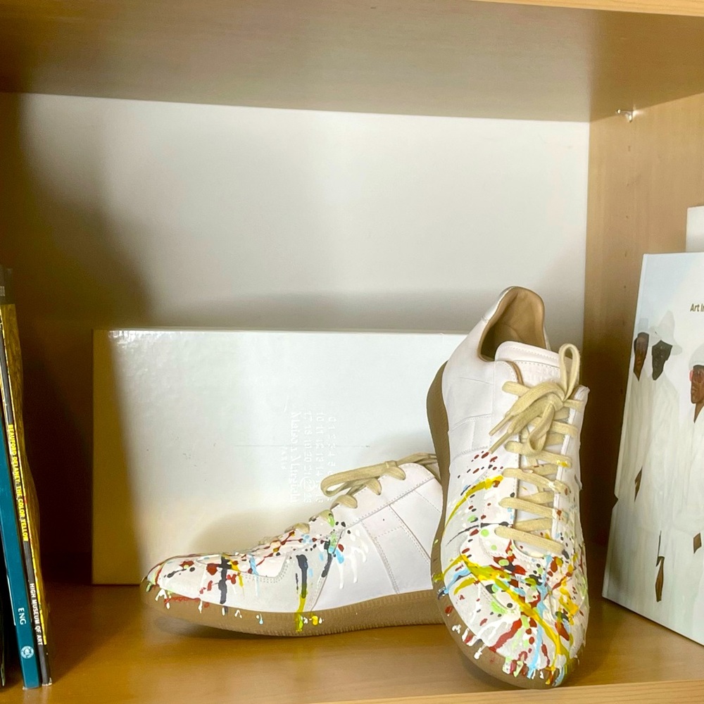 Auth Maison Margiela Paint Splatter sneakers like new